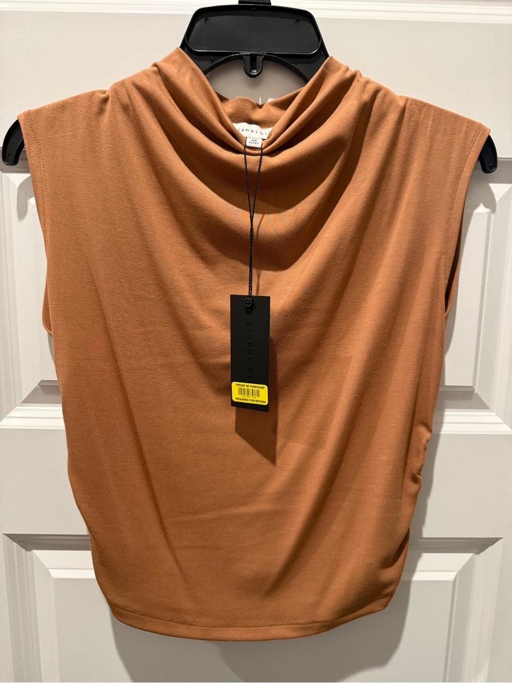 Gianni Bini Walnut Mock Neck Sleeveless Blouse